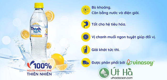 Nước khoáng chanh muối Thạch Bích có gas